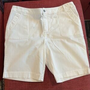Additions By Chico's Women’s Casual Vacation White Bermuda Shorts Sz 2 (12) L